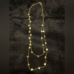 Tiered Double-Strand Goldtone Necklace with Extended Closure. 23”-27” Length